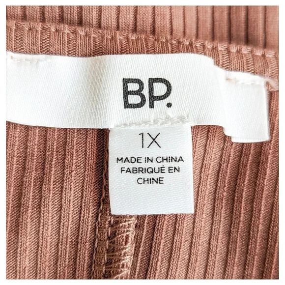 BP Mocha Ribbed Lettuce Trim Mini Dress Size 1X - Picture 7 of 8